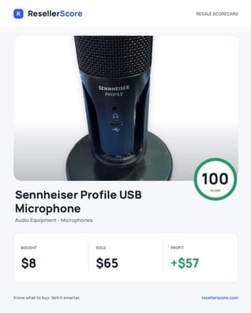 Tarjeta de ResellerScore para un micrófono Sennheiser Profile USB vendido